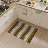 Wavy Layers Brown Tan Abstract Area Rug