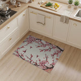 Cherry Blossom Hummingbird Pink Area Rug