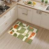 Green Modern Green Geometric Area Rug