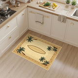 Beige Coastal Surfboard Palm Area Rug