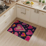 Playful Pixel Hearts Lollipops Navy Rug