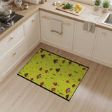 Yellow Pixel Mushroom Forest Area Rug
