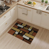 Layered Blocks Brown Tan Geometric Area Rug