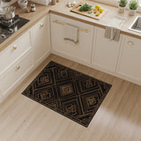 Gold and Silver Black and Gold Geometric Area Rug