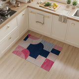 Bold Geometric Pink Navy Area Rug