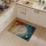 Vintage Cosmic Moon Mountains Area Rug