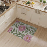 Pink Peony Vintage Pink Peony Floral Area Rug