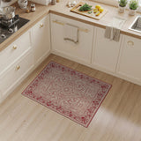 Ornate Red Floral Border Persian Rug