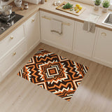 Orange Bold Orange Geometric Zigzag Area Rug