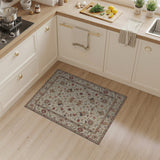 Beige and Neutral Cream Traditional Persian Floral Area Rug