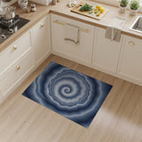 Hypnotic Blue Spiral Abstract Area Rug