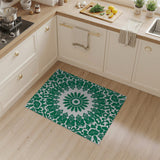 Traditional Persian Green Emerald Green Mandala Persian Area Rug