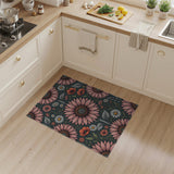 Pink Sunflower Poppy Floral Area Rug