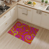 Vibrant Orange Pink Yellow Swirl Area Rug