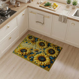 Ornate Sunflower Medley Yellow Area Rug