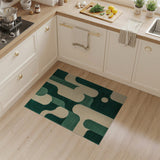 Bold Green Curved Geometric Area Rug