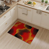 Fiery Red Halftone Wave Abstract Rug