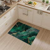 Emerald Green Gold Marble Abstract Area Rug