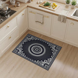Black and White Black White Geometric Mandala Area Rug