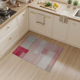 Red Pink Geometric Abstract Area Rug