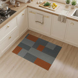 Bold Geometric Grey Orange Block Area Rug