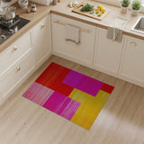 Vibrant Pink Red Yellow Geometric Area Rug