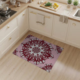 Blush Pink Maroon Snowflake Mandala Area Rug