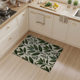 Vintage Herb Leaves Botanical Area Rug