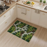Lush Pine Forest River Canyon Area Rug