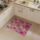 Plush Multi-Color Hearts Faux Fur Area Rug