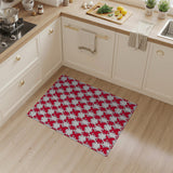 Red Bold Red Geometric X-Pattern Area Rug