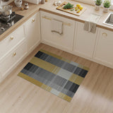 Bold Yellow Black Grey Geometric Plaid Rug