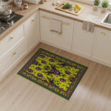 Vibrant Carnival Mask Yellow Area Rug