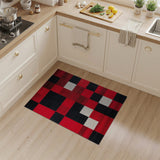 Geometric Modern Red Bold Red Black Geometric Area Rug