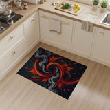Dynamic Red Swirl Geometric Area Rug