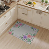 Pink Purple Floral Border Area Rug