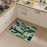Kids Cartoon Whimsical Green Cactus Succulent Area Rug