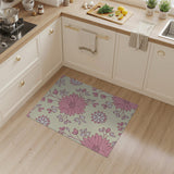 Blush Pink Daisy Floral Pink Area Rug