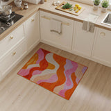Multi-color and Patterns Vibrant Wavy Abstract Multi-Color Area Rug