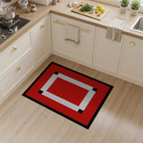 Bold Red Black White Framed Area Rug