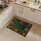 Emerald Green Persian Arch Golden Star Rug