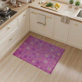 Playful Pink Floral Scatter Area Rug