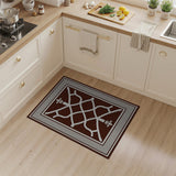 Maroon Trellis Lattice Area Rug with Grey Border