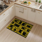 Playful Black Cats on Sunny Yellow Rug