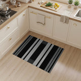 Bold Black and White Bold Black White Geometric Stripe Rug
