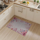 Pink Blush Pink Floral Border Area Rug