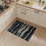 Abstract Layered Blue Teal Wave Area Rug