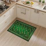 Golden Shamrocks Emerald Green Area Rug