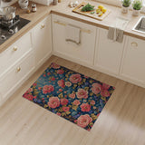 Vintage Pink Peony Garden Floral Rug