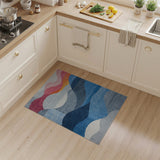 Geometric Wave Multi-Color Area Rug